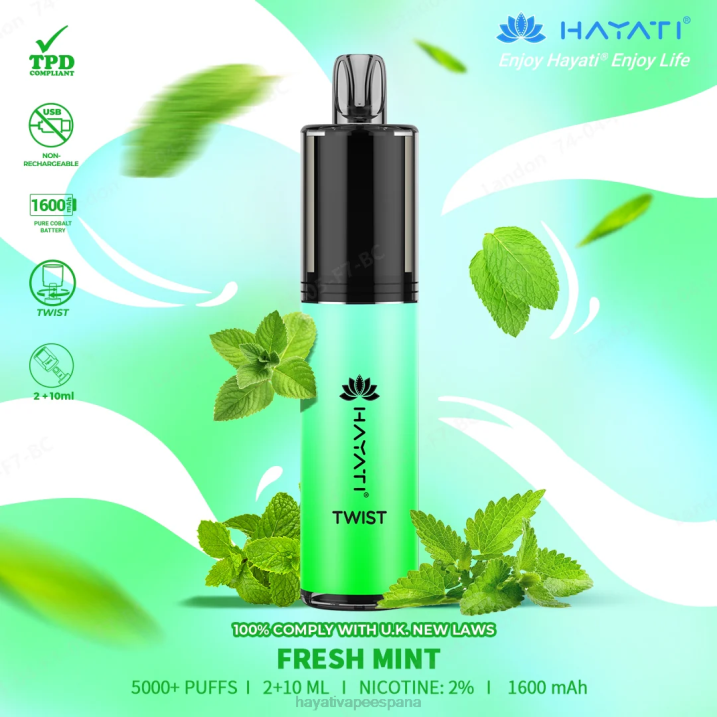 Hayati Twist desechable 20XX70 - Hayati Madrid menta fresca