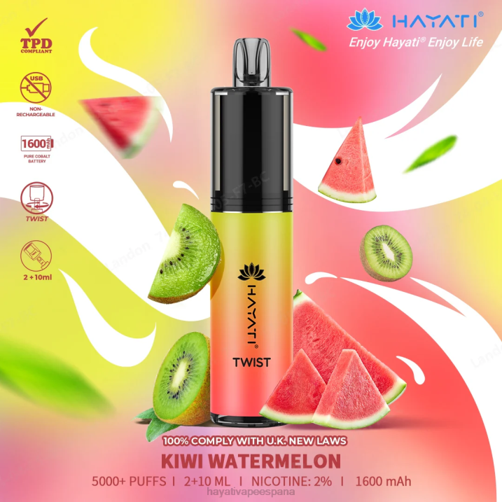 Hayati Twist desechable 20XX74 - Hayati Vape Near Me sandia kiwi