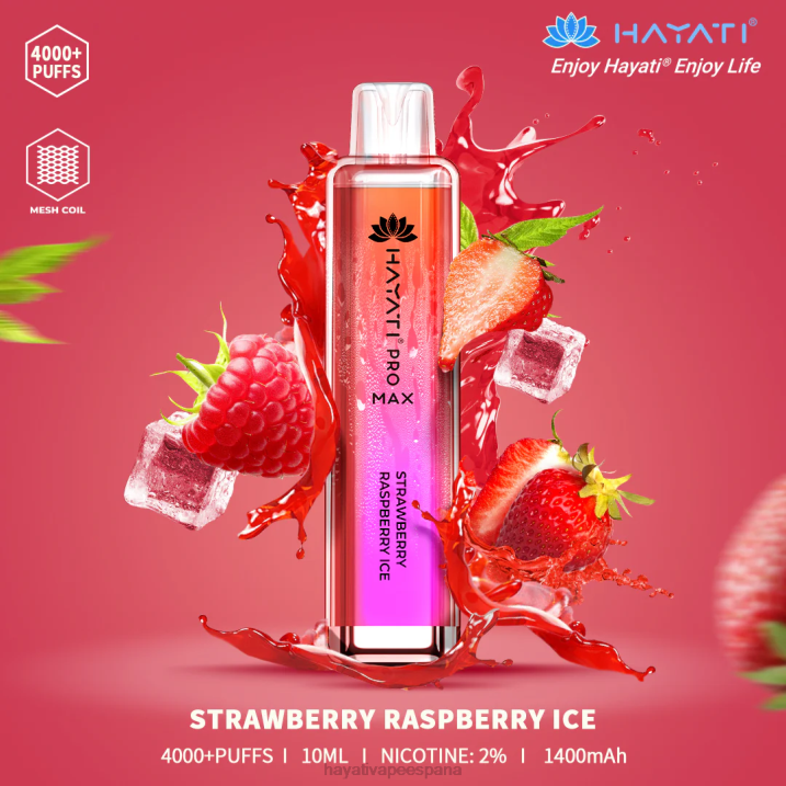 Hayati Pro Max desechable 20XX122 - Hayati Vape Flavours hielo de fresa y frambuesa
