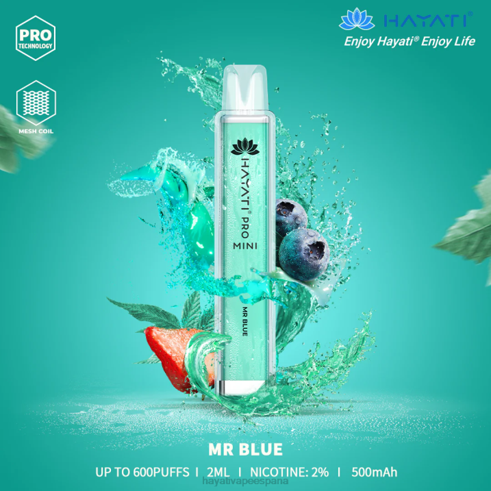 Hayati Pro Mini desechable 20XX16 - Hayati Flavour List señor azul