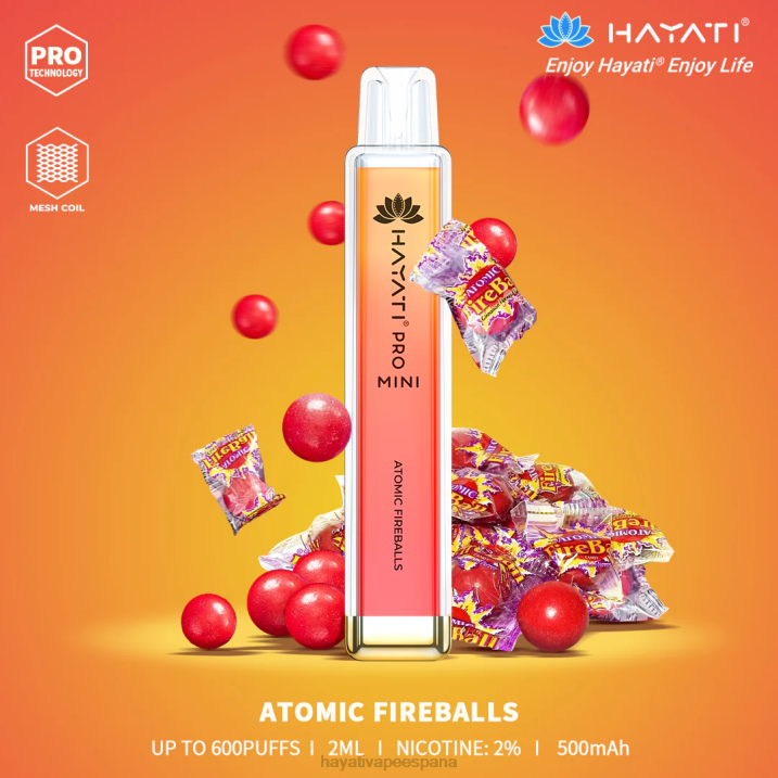 Hayati Pro Mini desechable 20XX1 - Hayati Vape España bola de fuego atómica