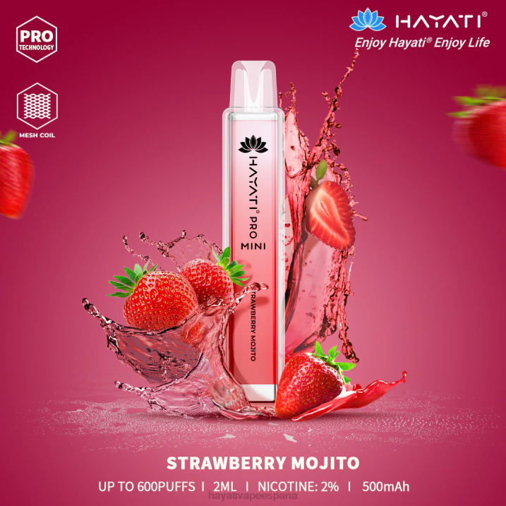 Hayati Pro Mini desechable 20XX21 - Hayati Vape España mojito de fresa