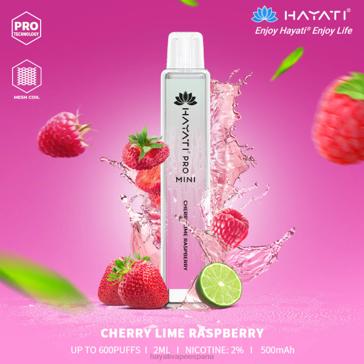 Hayati Pro Mini desechable 20XX26 - Hayati Flavour List cereza lima frambuesa