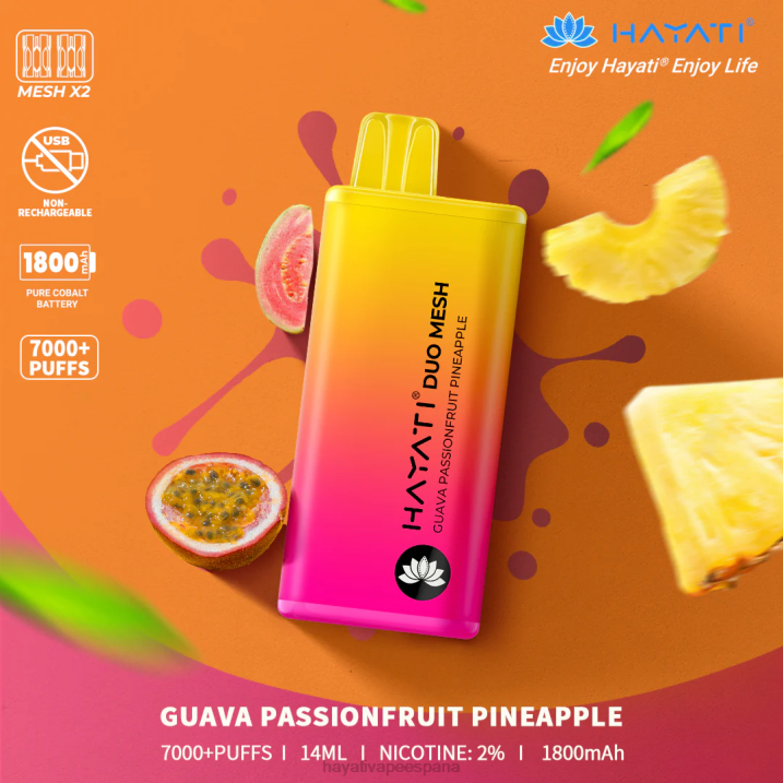 Hayati Duo Mesh desechable 20XX170 - Hayati Madrid guayaba maracuyá piña