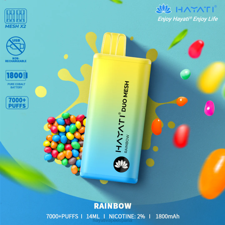Hayati Duo Mesh desechable 20XX176 - Hayati Flavour List arcoíris
