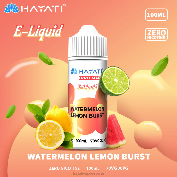 Hayati Pro Max sales de nic 20XX261 - Hayati Vape España ráfaga de sandía y limón