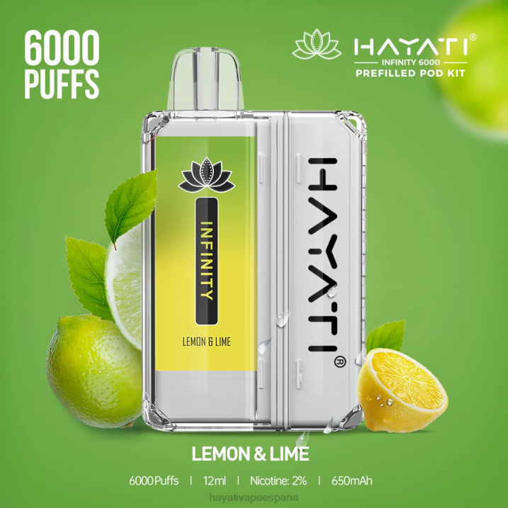 Hayati Infinity 6000 kits de cápsulas 20XX153 - Hayati Vape Liquid Lima Limon