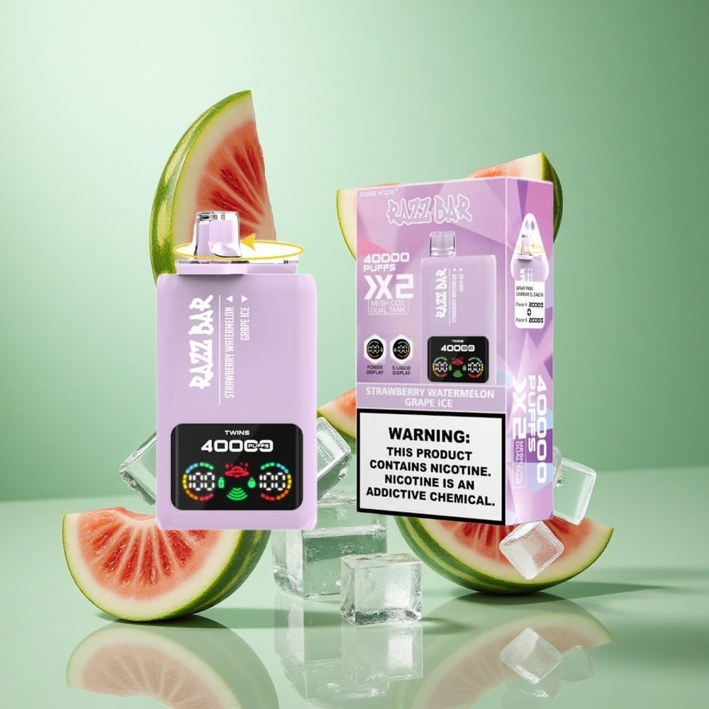 Razz Bar 40000 Caladas Fresa Sandía_Uva Helada con Pantalla de Poder
