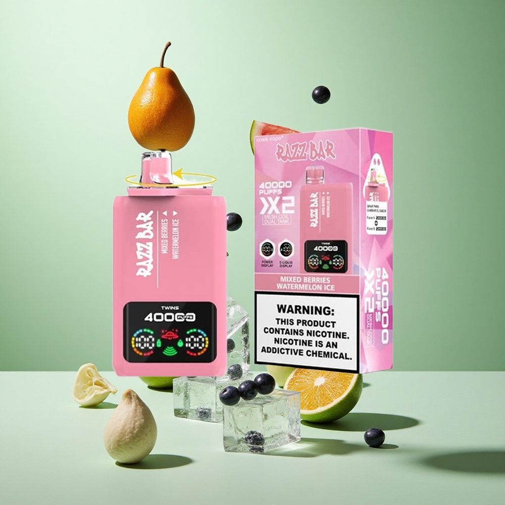 Razz Bar 40000 Caladas Frutas Mixtas_Hielo de Sandía con Pantalla de Poder