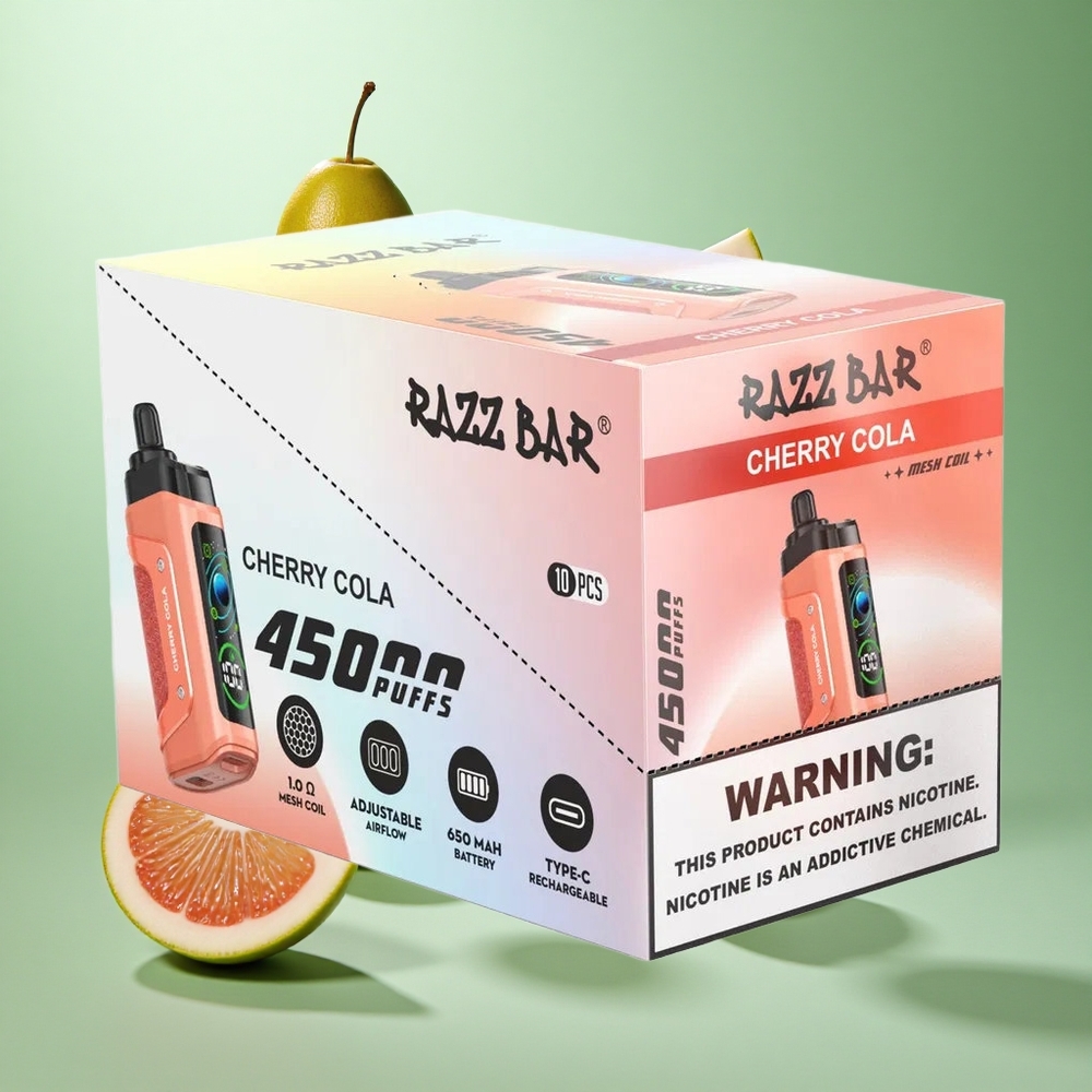 Razz Bar 45000 Caladas Cereza Cola Resistencia de 1.0 Ohm