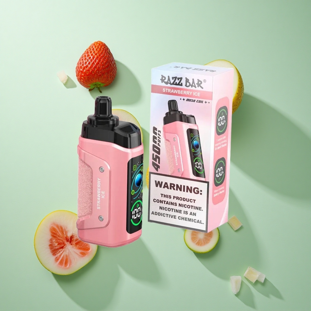Razz Bar 45000 Caladas Fresa Helada con Bobina Mesh de 1.0 Ohm