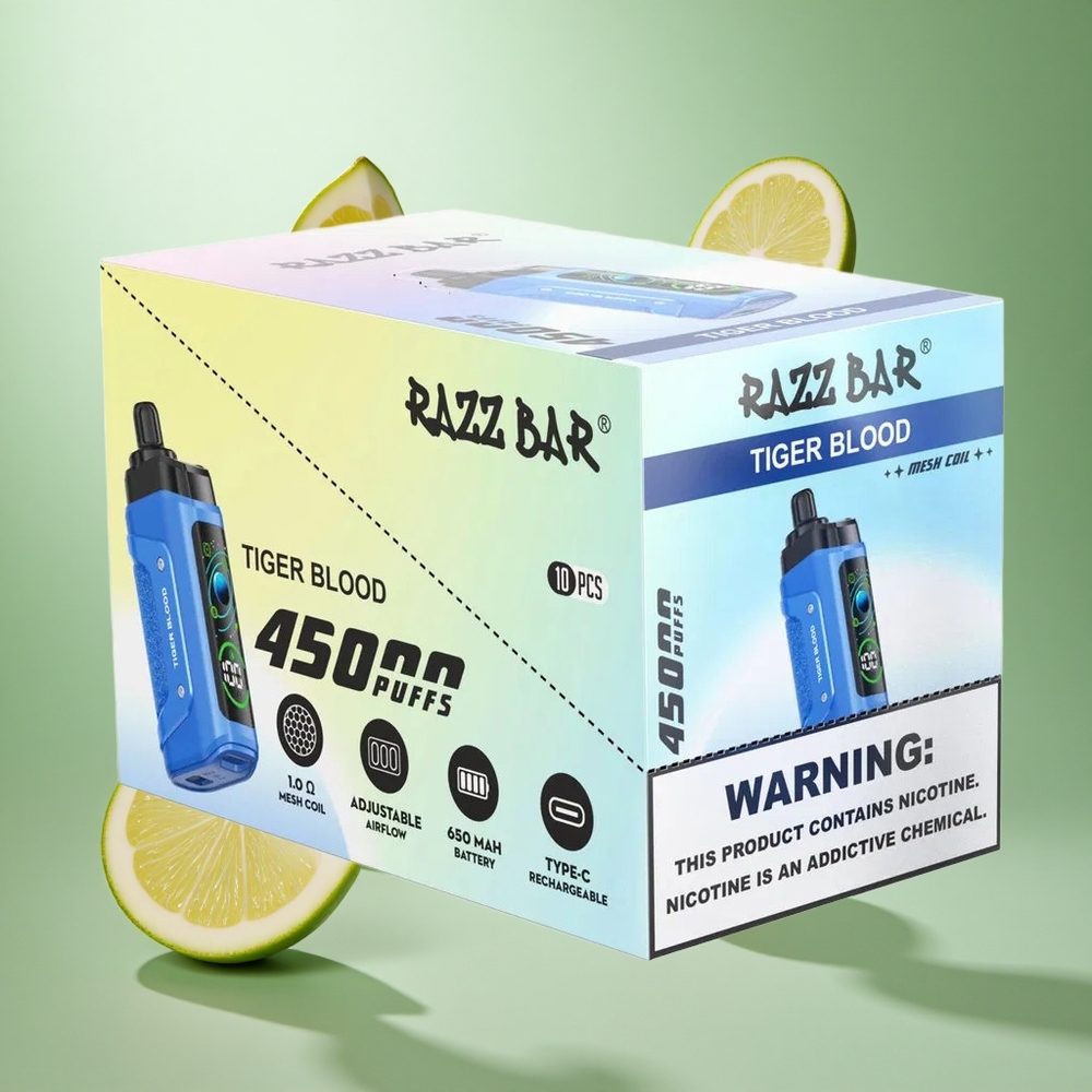 Razz Bar 45000 Caladas Sabor Sangre de Tigre Bobina Mesh 1.0 Ohm