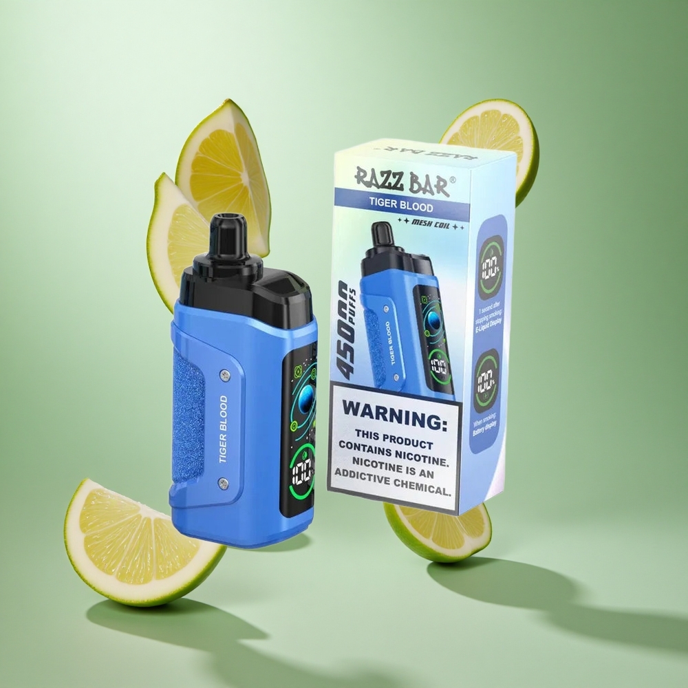 Razz Bar 45000 Caladas Sabor Sangre de Tigre Bobina Mesh 1.0 Ohm