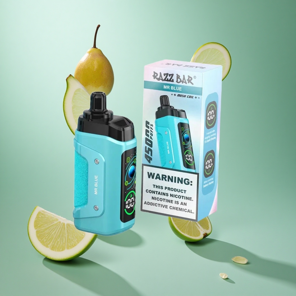 Razz Bar 45000 Caladas Vape Desechable Mr Azul Malla 1.0 Ohm