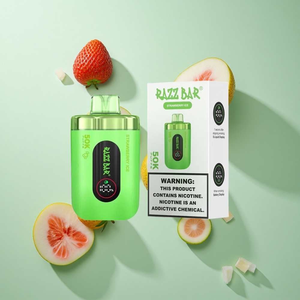 Razz Bar 50K 50000 Caladas Fresa Helada Recargable Type-C