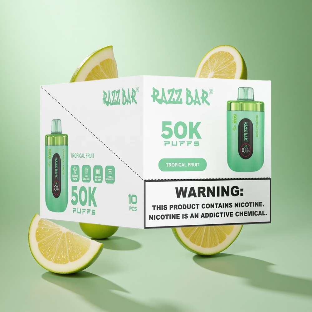 Razz Bar 50K 50000 Caladas Fruta Tropical Recargable Tipo-C