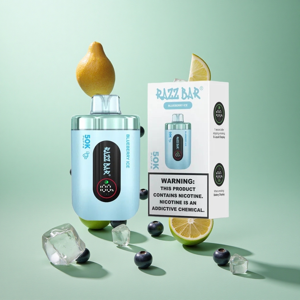 Razz Bar 50K 50000 Caladas Helado de Arándano Azul Recargable Tipo-C