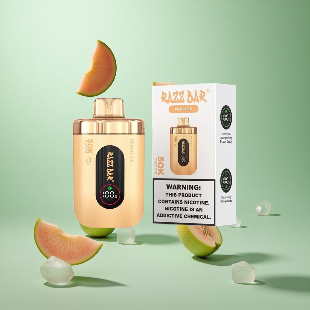 Razz Bar 50K 50000 Caladas Melocotón Helado Recargable Tipo-C