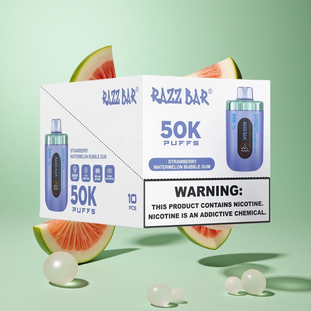 Razz Bar 50K Caladas Fresa Sandía Chicle 650 Mah Recargable