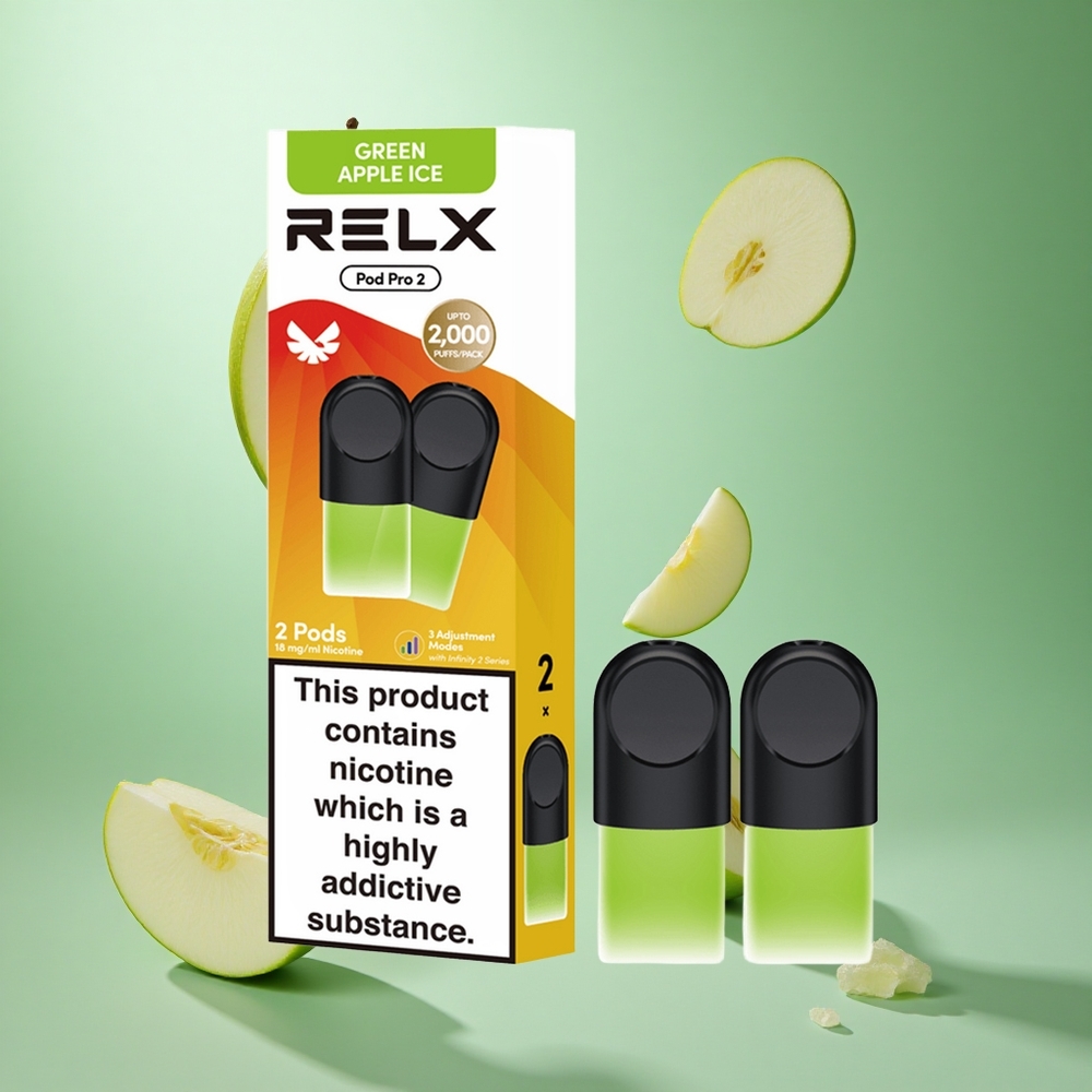 RELX Pod Pro 2 600 Caladas Manzana Verde Helada