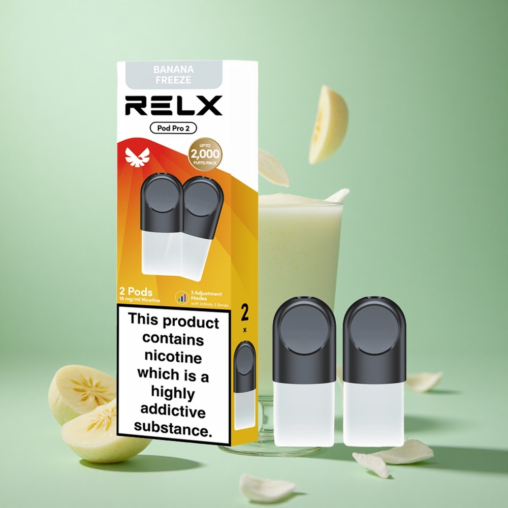 RELX Pod Pro 2 600 Caladas Postre-Plátano Helado